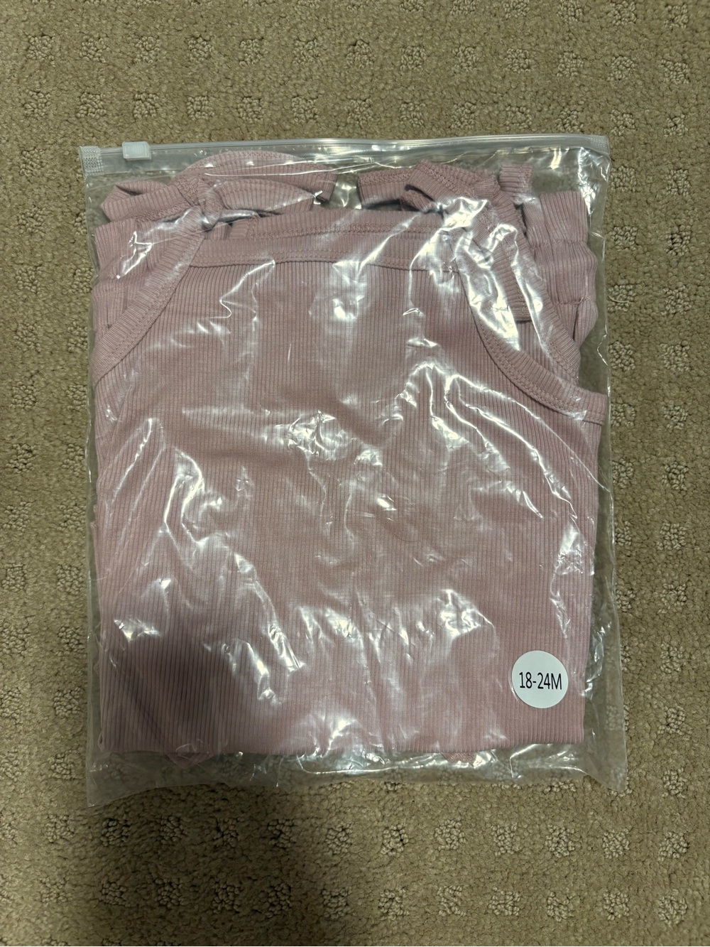 Baby Ribbed Bamboo Light Pink tank top and shorts set